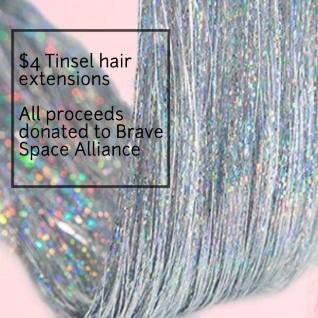 Pride at Bang! $4 Tinsel Hair Extensions! - Bang! Salon Chicago